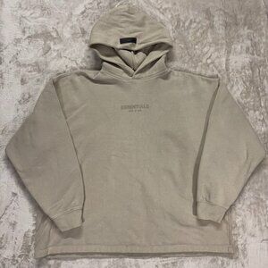 Fear of God Men's Essentials Relaxed Hoodie Pullover Oversized Beige - Medium